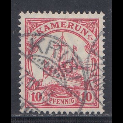 Deutsche Kolonien, Kamerun MiNr 22, Kaiseryacht "Hohenzollern", Stempel "KRIBI"
