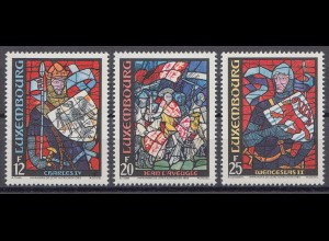 Luxemburg Mi.Nr. 1227-1229 Glasfenster in der Kathedrale von Luxemburg (3 Werte)