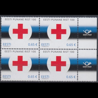 Estland MiNr. 943, 100 Jahre Estnisches Rotes Kreuz (0,65) Viererblock