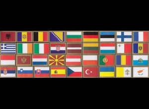 36 verschiedene Flaggen-Aufkleber
