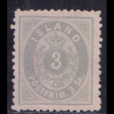 Island Mi.Nr. 2A Ziffer mit Krone im Oval