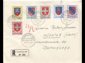 Luxemburg Mi.Nr. 595 - 600, 1958, Caritas, Luxemburger Kantonalwappen (6 Werte)