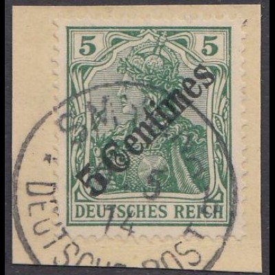 Deutsche Auslandspostämter, Türkei Mi.Nr 48 Germania mit Aufdruck (5 C auf 5 Pf)